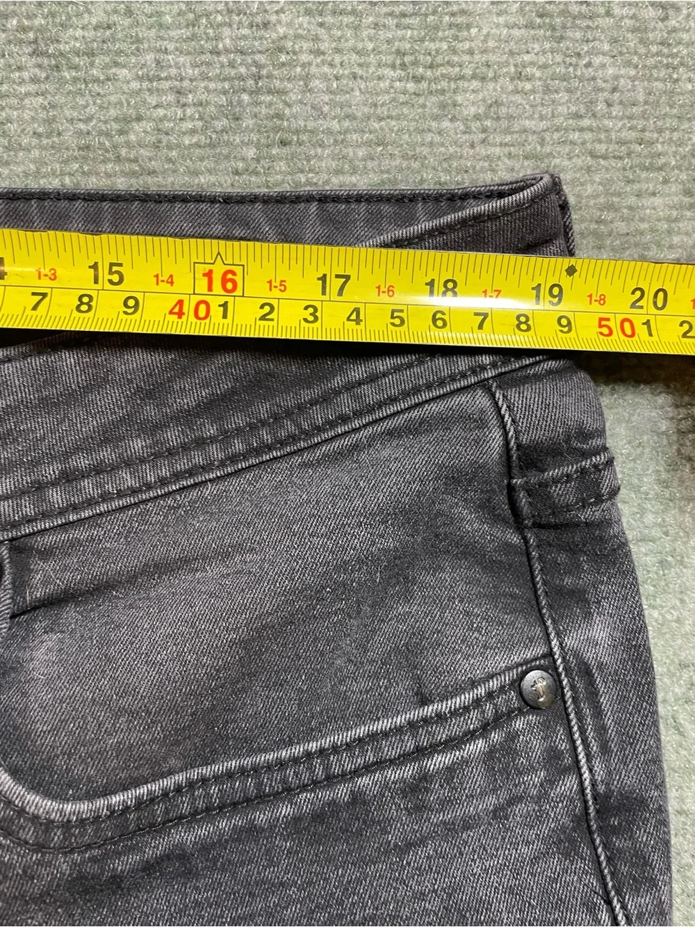 Men's Slim Straight Jeans in Charcoal Gray 38/34